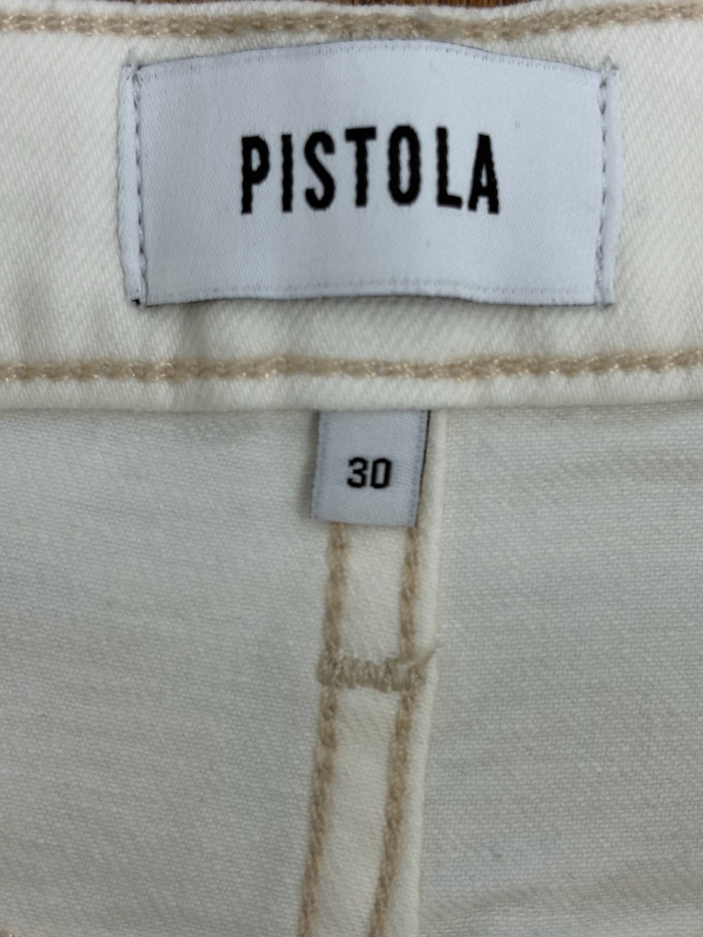 pistola Cream Wide Leg Jeans (30) - Picture 3 of 8